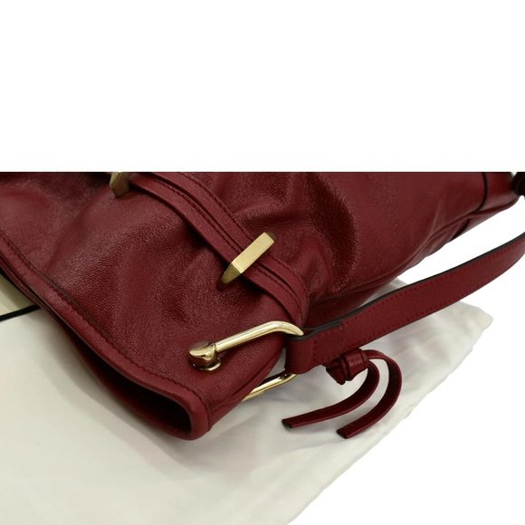 GUCCI  Horsebit 1955 Leather Messenger Bag Red - Picture 5 of 13